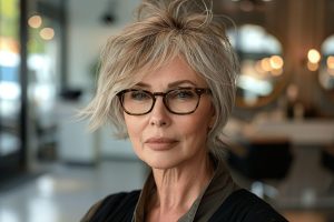 Coupe de cheveux femme 50 ans avec lunettes 2023